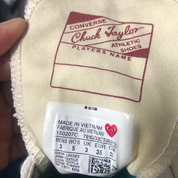 Comme des Garçons Play Converse  Heart Chuck 70 - Picture 6 of 6